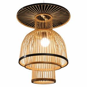Japanese Style Polished Bamboo Pendant Light